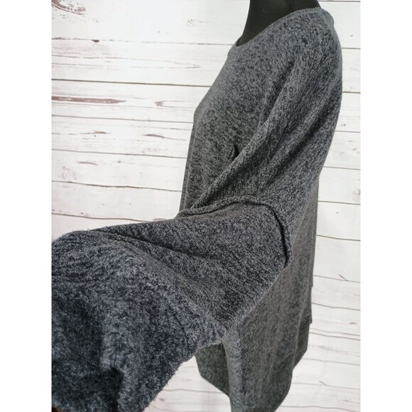 Zenana 5x Charcoal Gray Long Sleeve Oversized Sweater Top W/ Pocket Detail & Flo - Picture 5 of 8